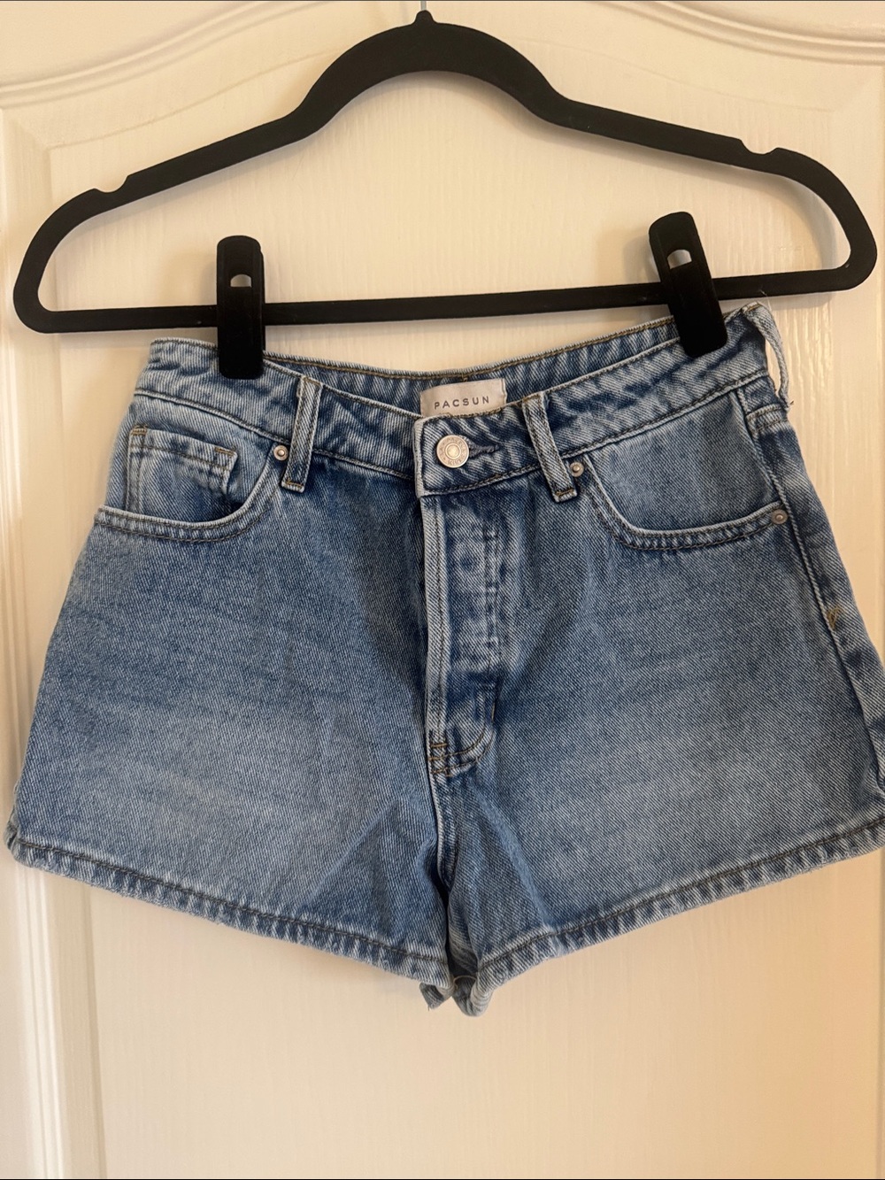 PacSun Washed Blue High-Rise Denim Shorts. Size 25.